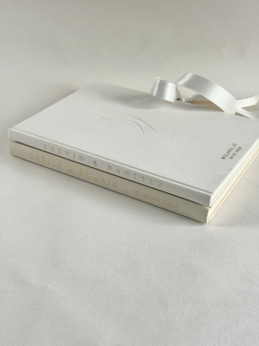 Wedding Guest Book (with embossed or debossed initials)