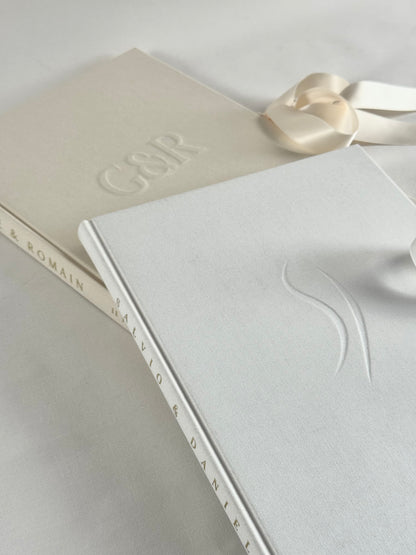 Wedding Guest Book (with embossed or debossed initials)