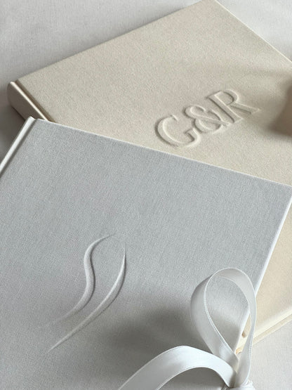 Wedding Guest Book (with embossed or debossed initials)