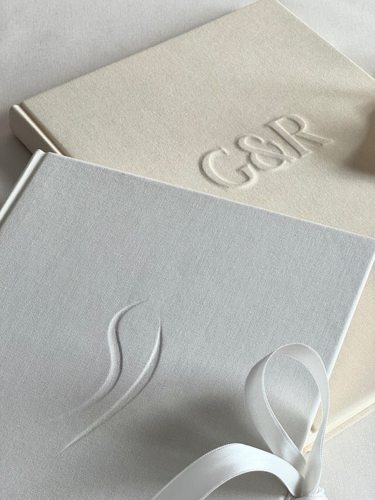 Wedding Guest Book (with embossed or debossed initials)