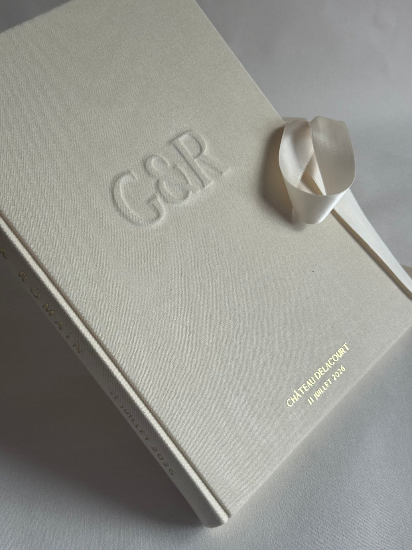 Wedding Guest Book (with embossed or debossed initials)
